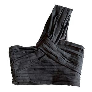A.L.C. Apollo Top One Shoulder Crop Top Black Size 4 Black